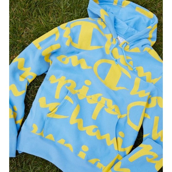 Champion reverse weave repeat script logo hoodie sweatshirt Clearance